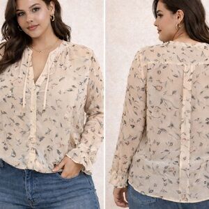 In Every Story Floral Blouse 1X